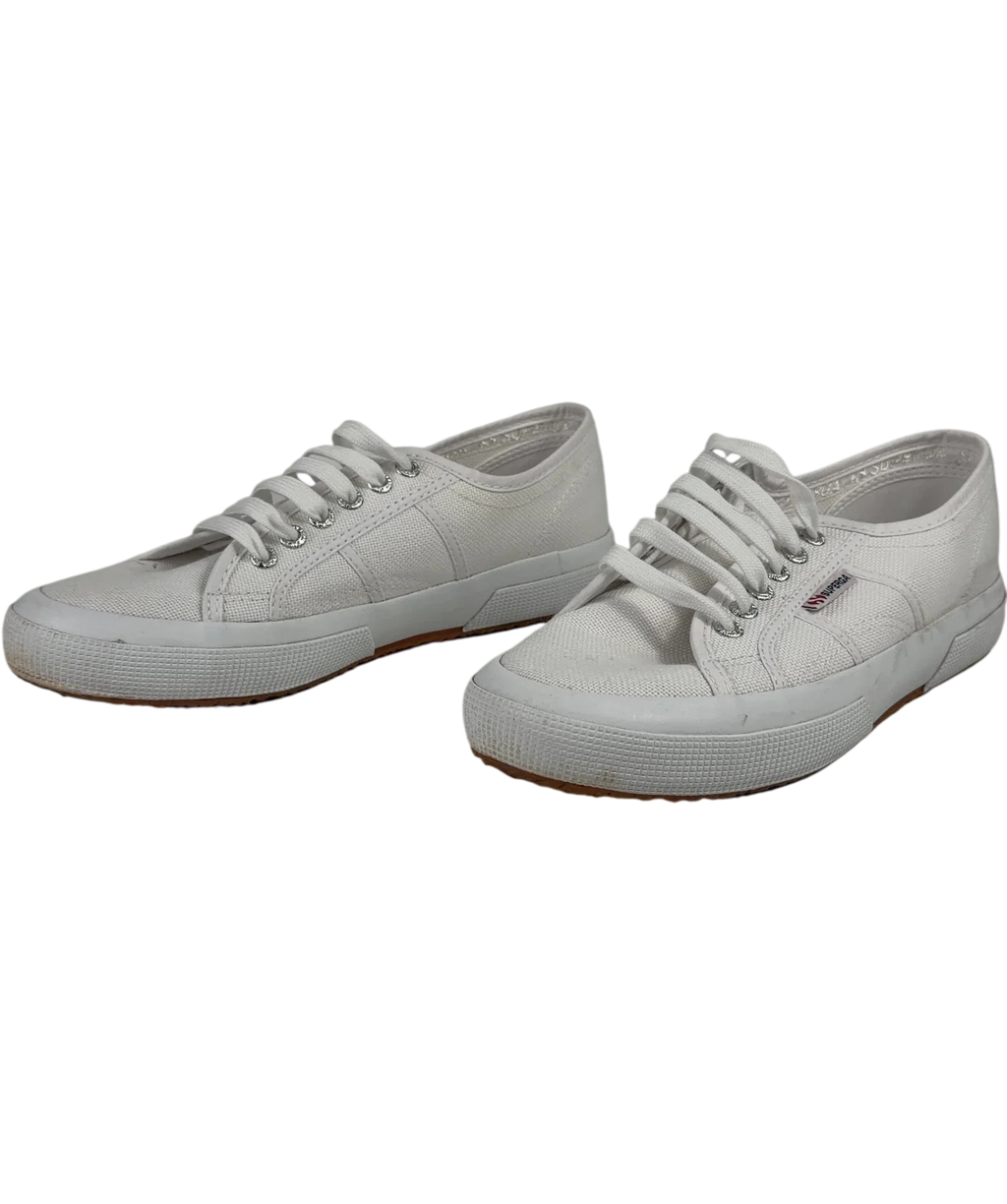 Superga 2750 Cotu Classic White Canvas Trainers UK 8 EU 41 — Side (both)
