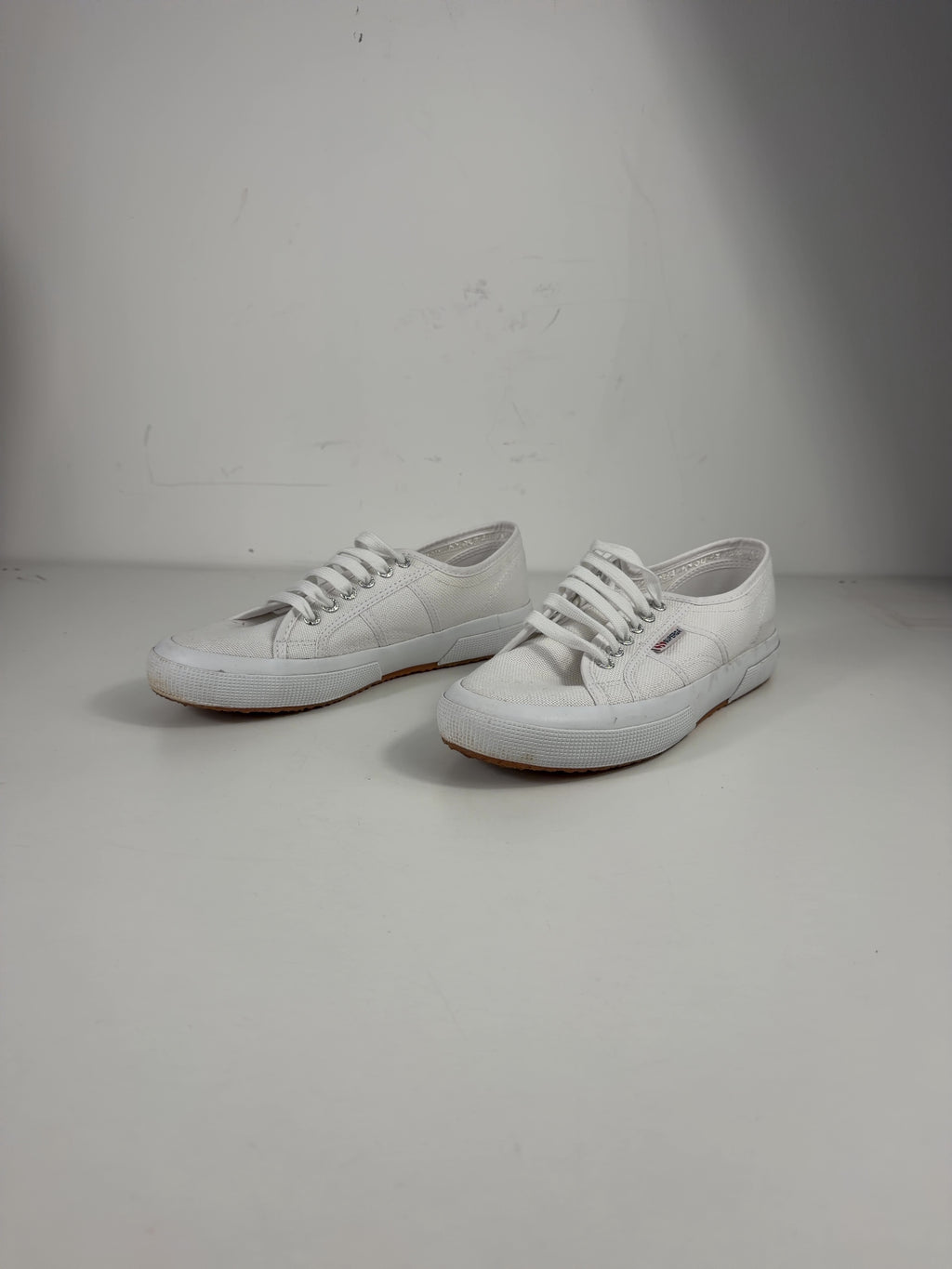 Superga White QC Superga 2750 Cotu Classic White Canvas Trainers, size UK 8 EU 41 👠 — label