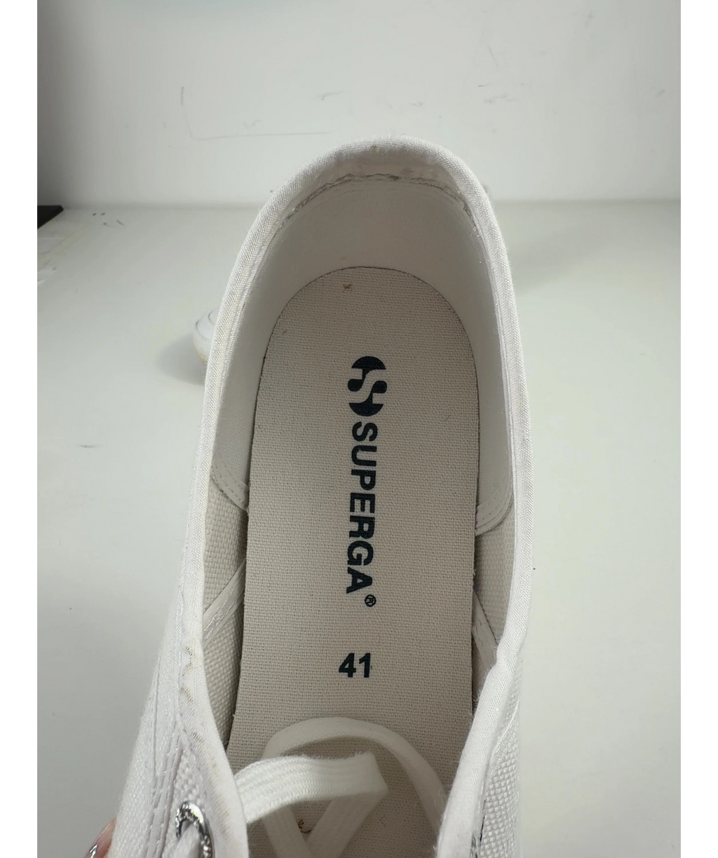 Superga White QC Superga 2750 Cotu Classic White Canvas Trainers, size UK 8 EU 41 👠 — care label