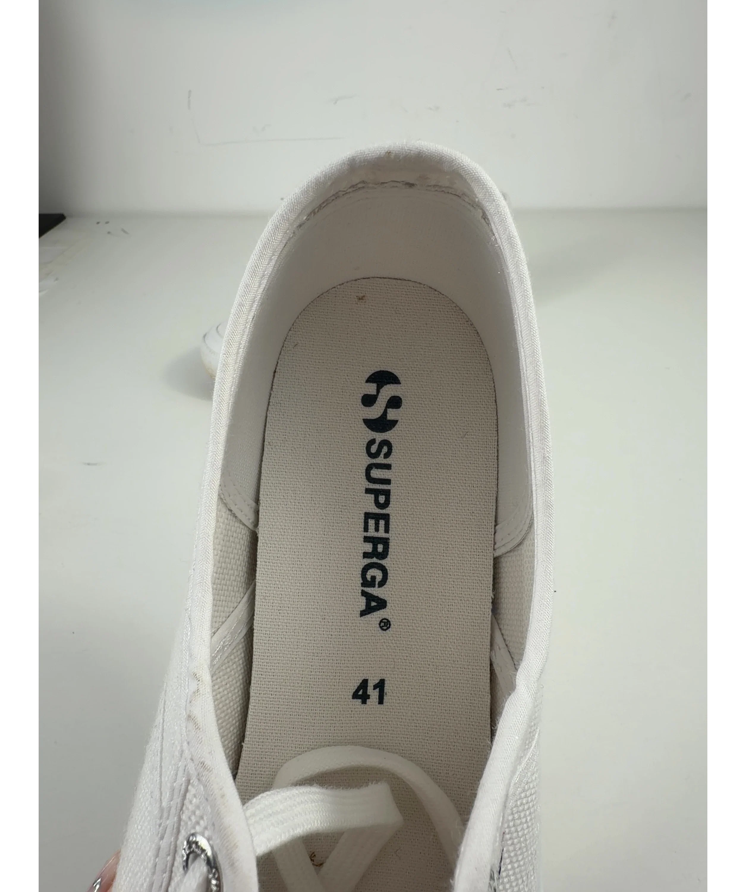 Superga White QC Superga 2750 Cotu Classic White Canvas Trainers, size UK 8 EU 41 👠 — care label