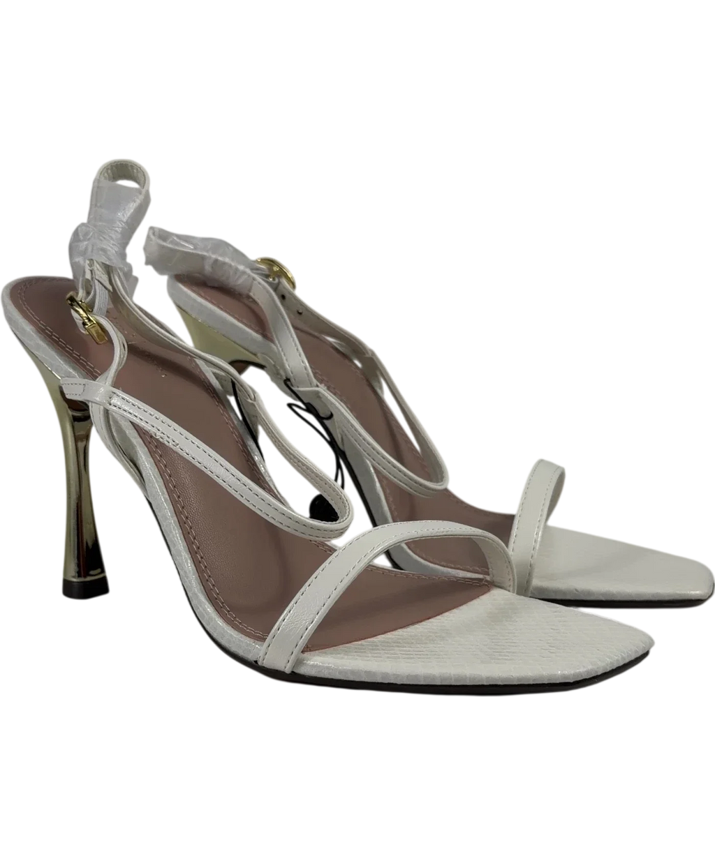 River Island White QC River Island White  Strappy Heeled Sandals, size UK 5 EU 38 👠 — front