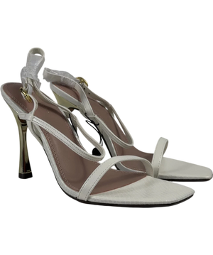 River Island White Strappy Heeled Sandals UK 5 EU 38