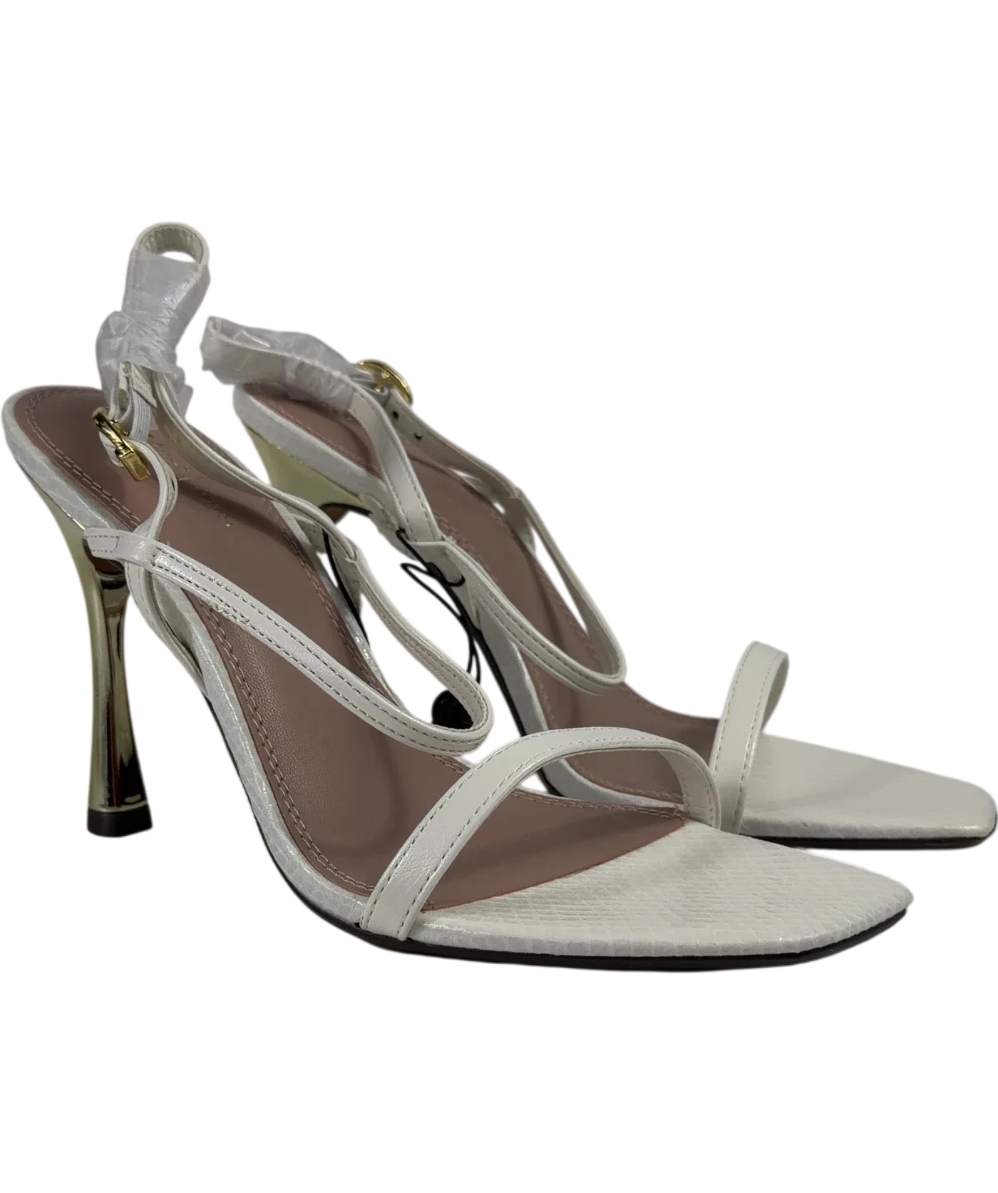 River Island White QC River Island White  Strappy Heeled Sandals, size UK 5 EU 38 👠 — front