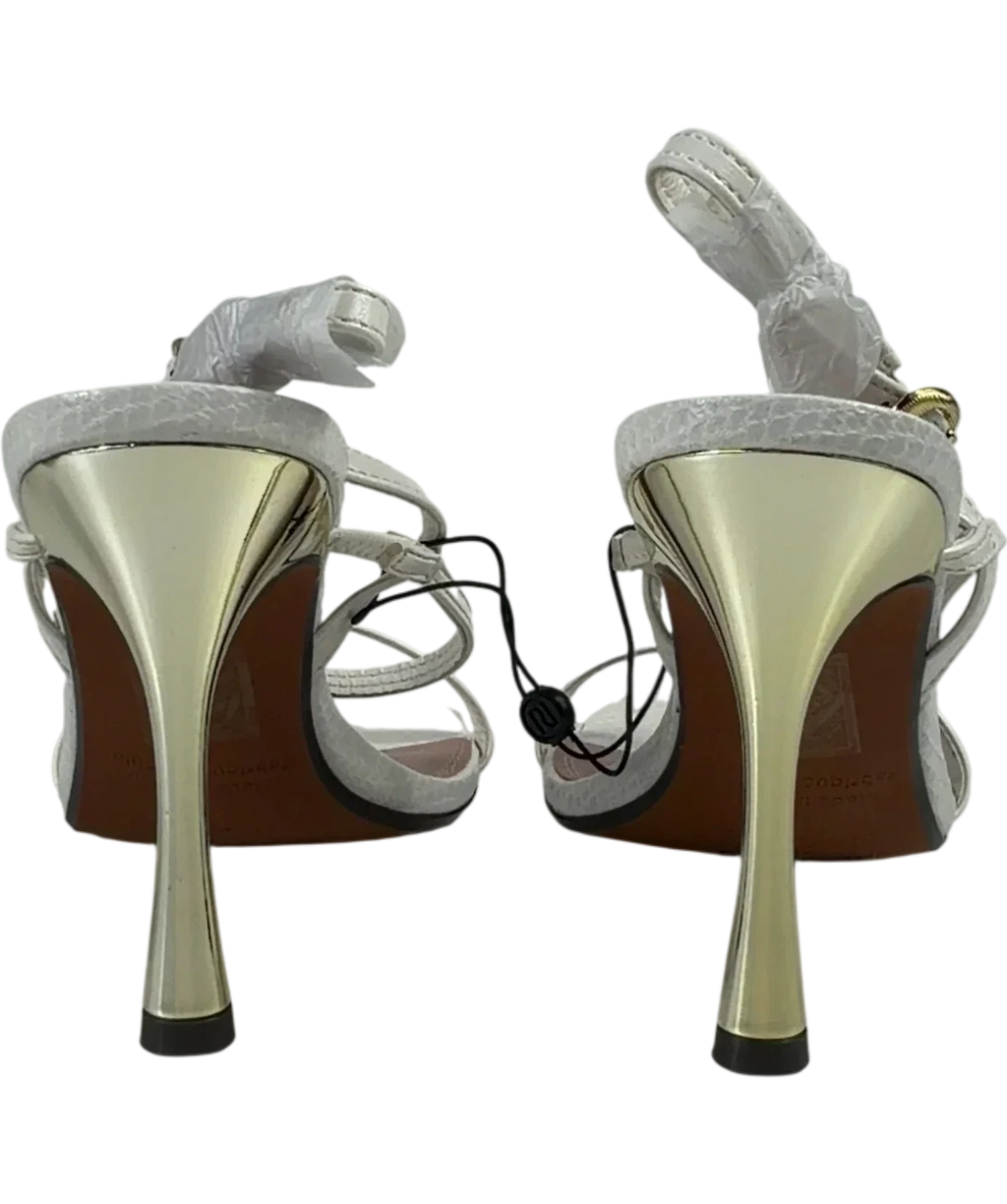 River Island White QC River Island White  Strappy Heeled Sandals, size UK 5 EU 38 👠 — back