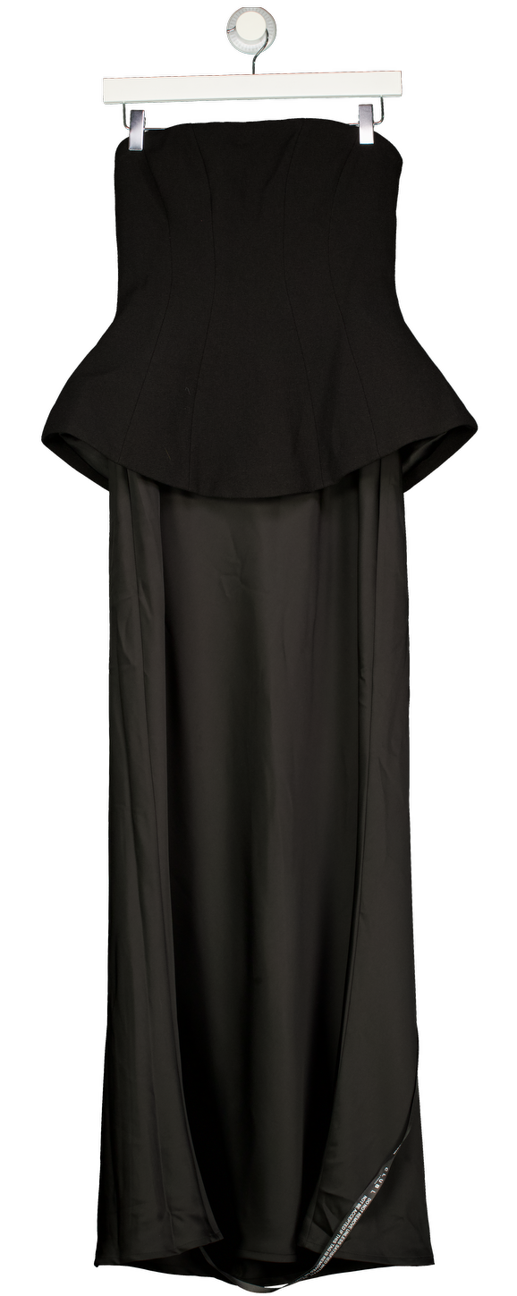 CLUB L Maxi Strapless Dress Black UK 10