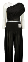 CAMILA COELHO 2-piece Black  Sheer Mesh Emmaline One Shoulder Top & Balloon Trouser Set UK M