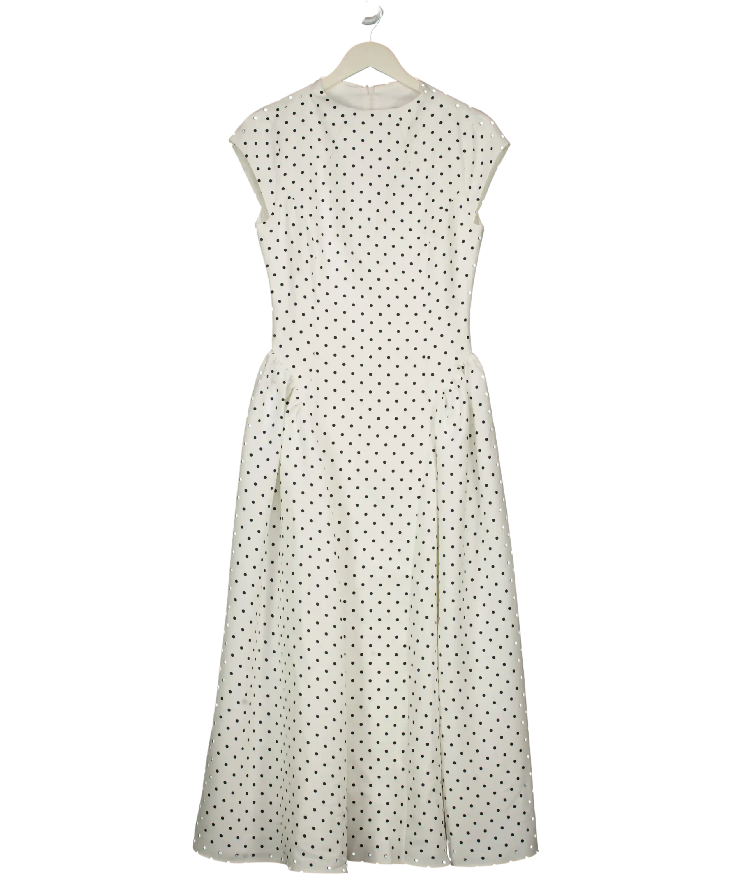Odd Muse White Cap Sleeve Gathered Midi Dress UK M