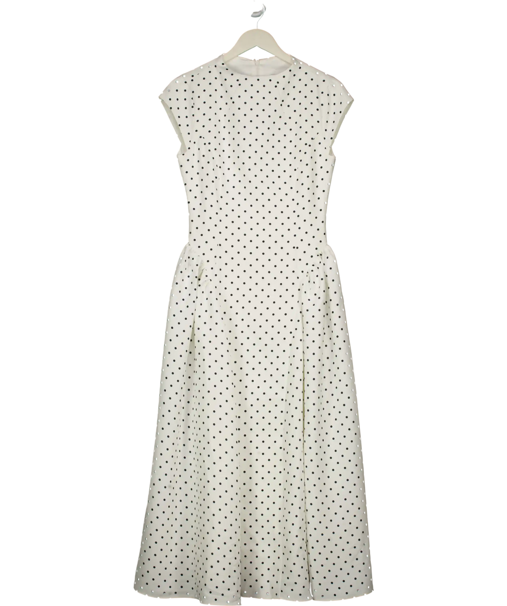 Odd Muse White Cap Sleeve Gathered Midi Dress UK M