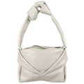 STAUD Cream Kiss Gathered Leather shoulder Bag