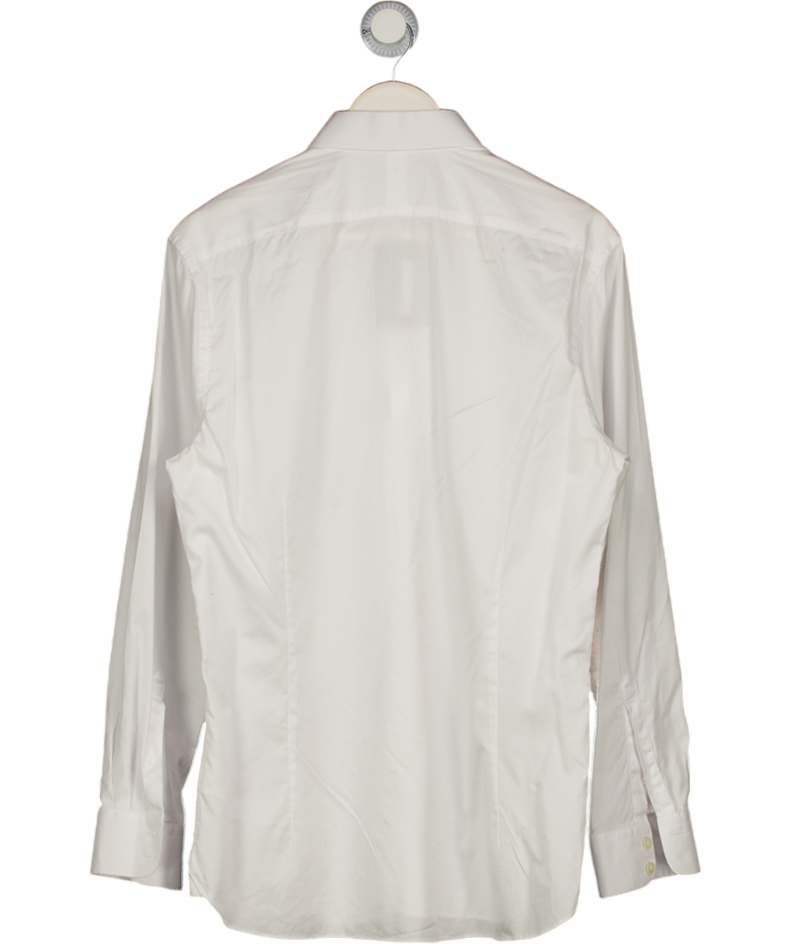 CHARLES TYRWHITT White Slim Fit Egyptian Cotton Shirt UK L