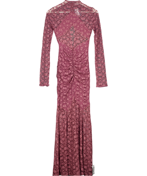 ASOS Purple Lace Maxi Dress With Cut Away Panel Detailing UK 8