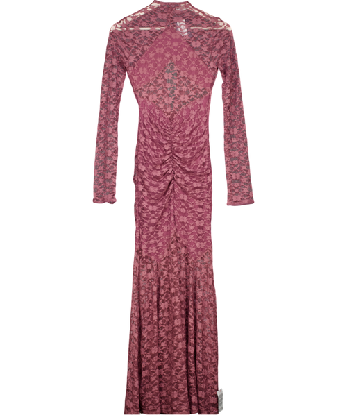 ASOS Purple Lace Maxi Dress With Cut Away Panel Detailing UK 8