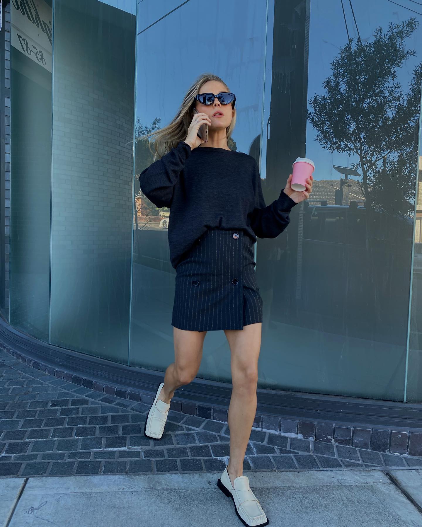 ACNE Studios Cream Square Toe Bladie Loafers UK 2 EU 35 👠