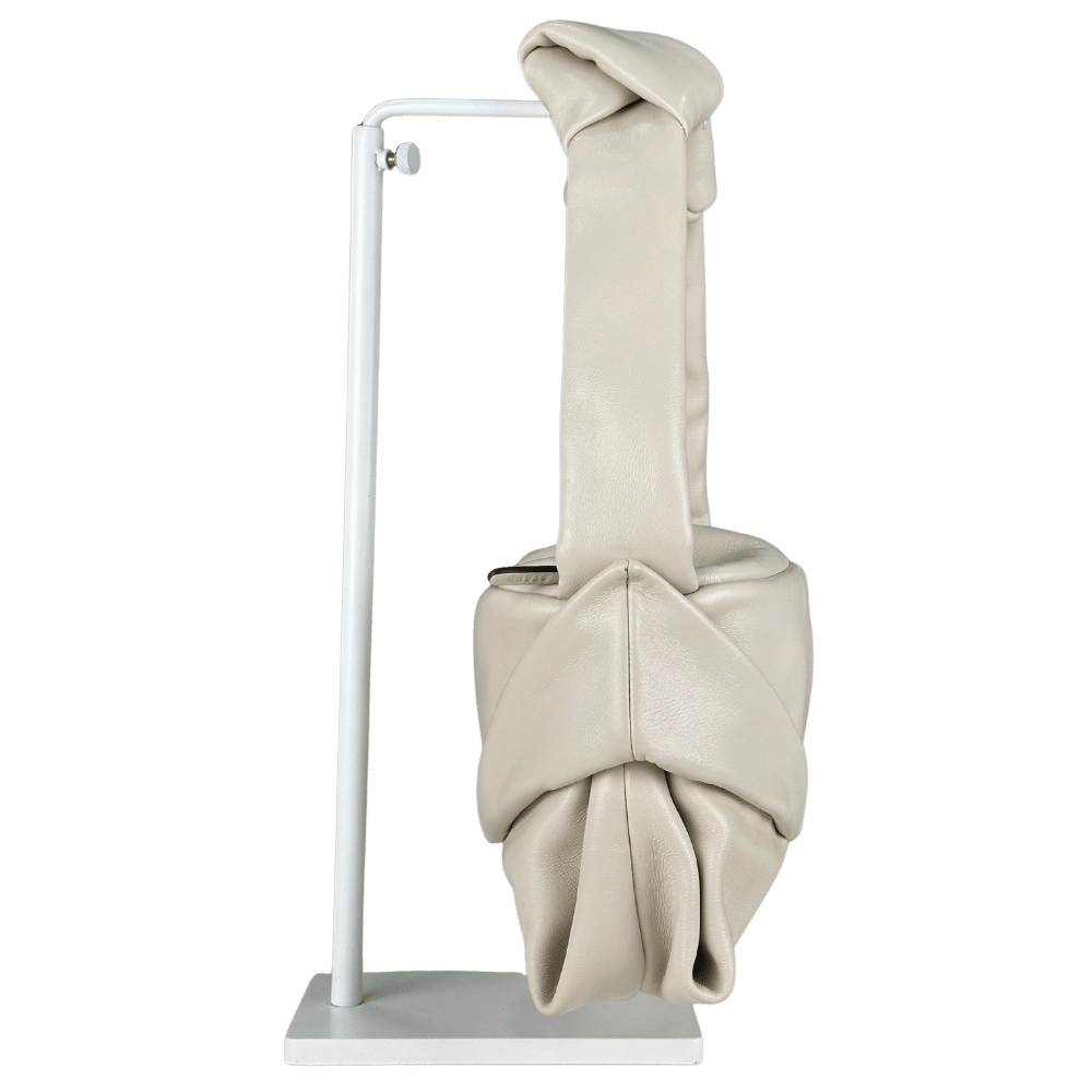 STAUD Cream Kiss Gathered Leather shoulder Bag