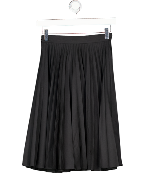 Sunspel Black T010 All Round Pleated Knee Length Skirt UK XXS