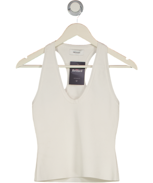 HENNE White Maiken Viscose Knit Racer Back Tank Top UK S