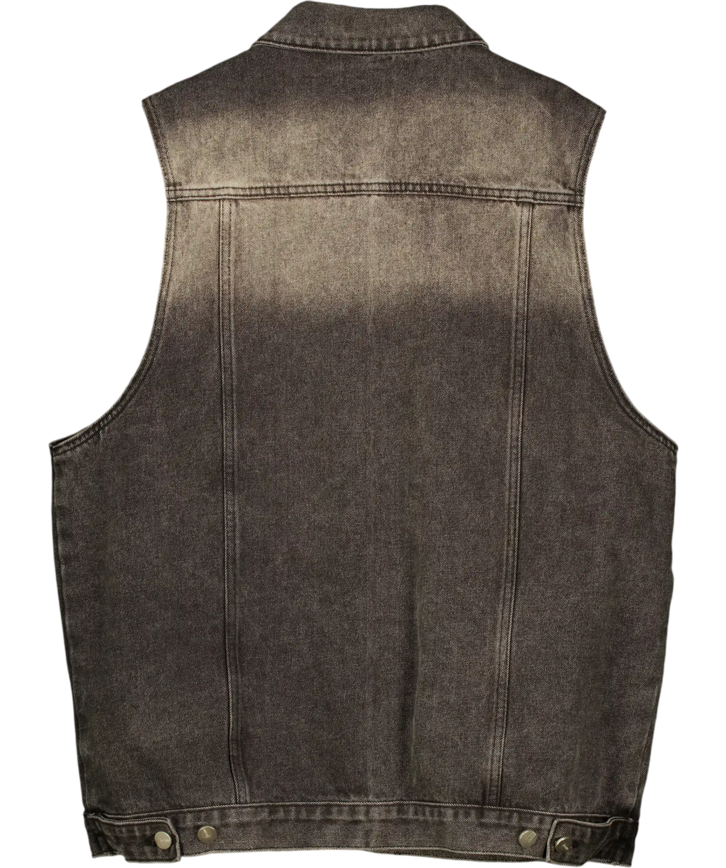 Aelfric Eden Super Boxy Washed Denim Vest Grey UK M