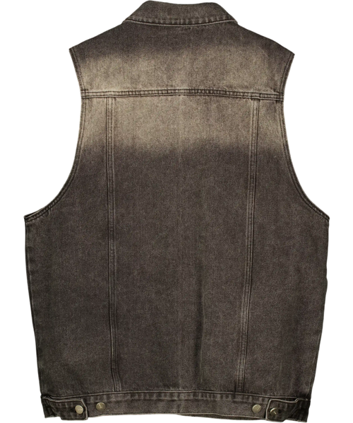Aelfric Eden Super Boxy Washed Denim Vest Grey UK M