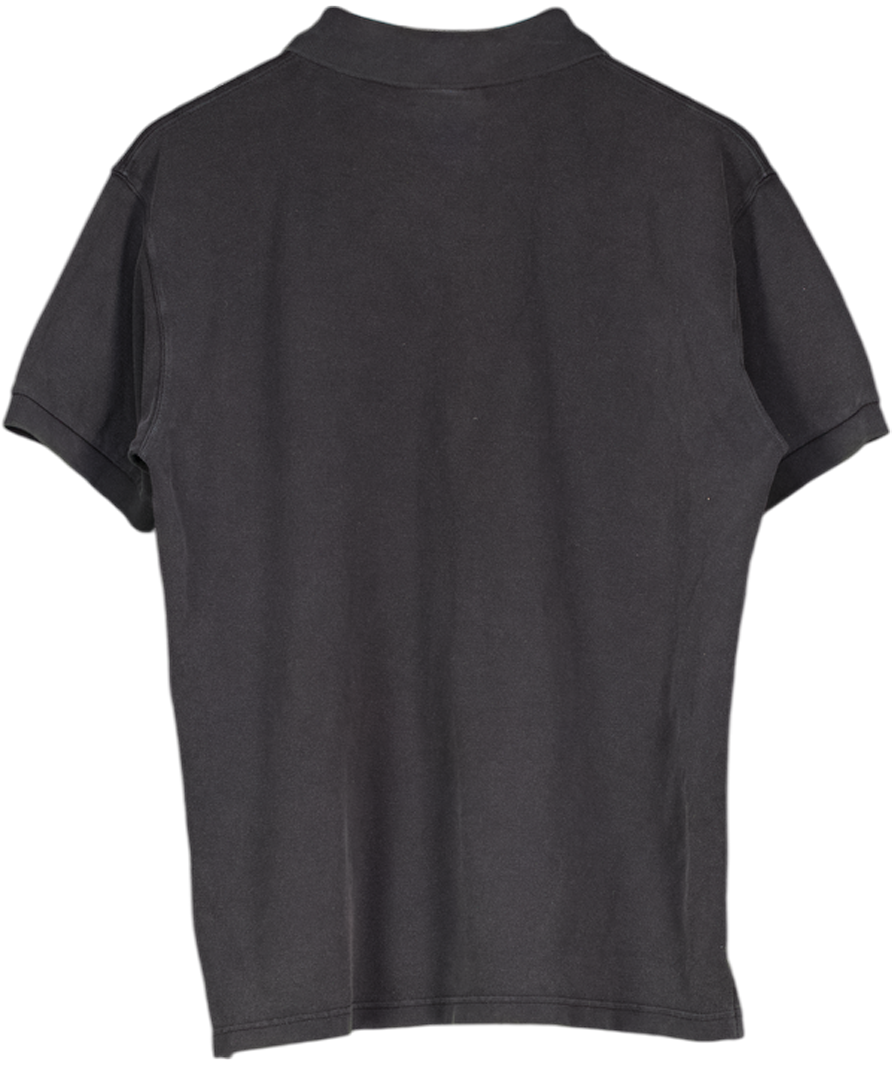 Balenciaga Black Lion-embroidered Piqué Polo Shirt UK S