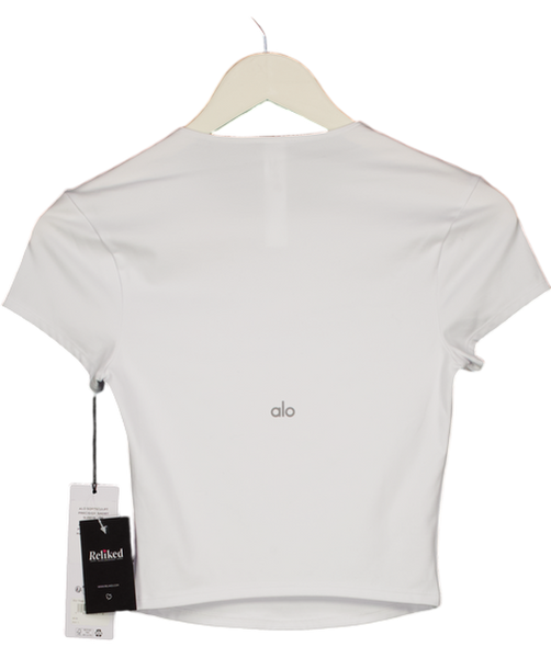 ALO White Softsculpt Precision Short Sleeve Top UK S – Reliked