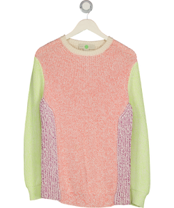 STELLA MCCARTNEY Multicoloured Cotton Knit Space Dye Colour Block Jumper UK 8