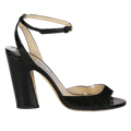 Jimmy Choo Black Miranda 100 Patent Leather And Suede Sandals UK 6 EU 39 👠