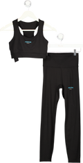 ADANOLA 2-piece Black Sports Club Active Leggings & Bra Top UK S