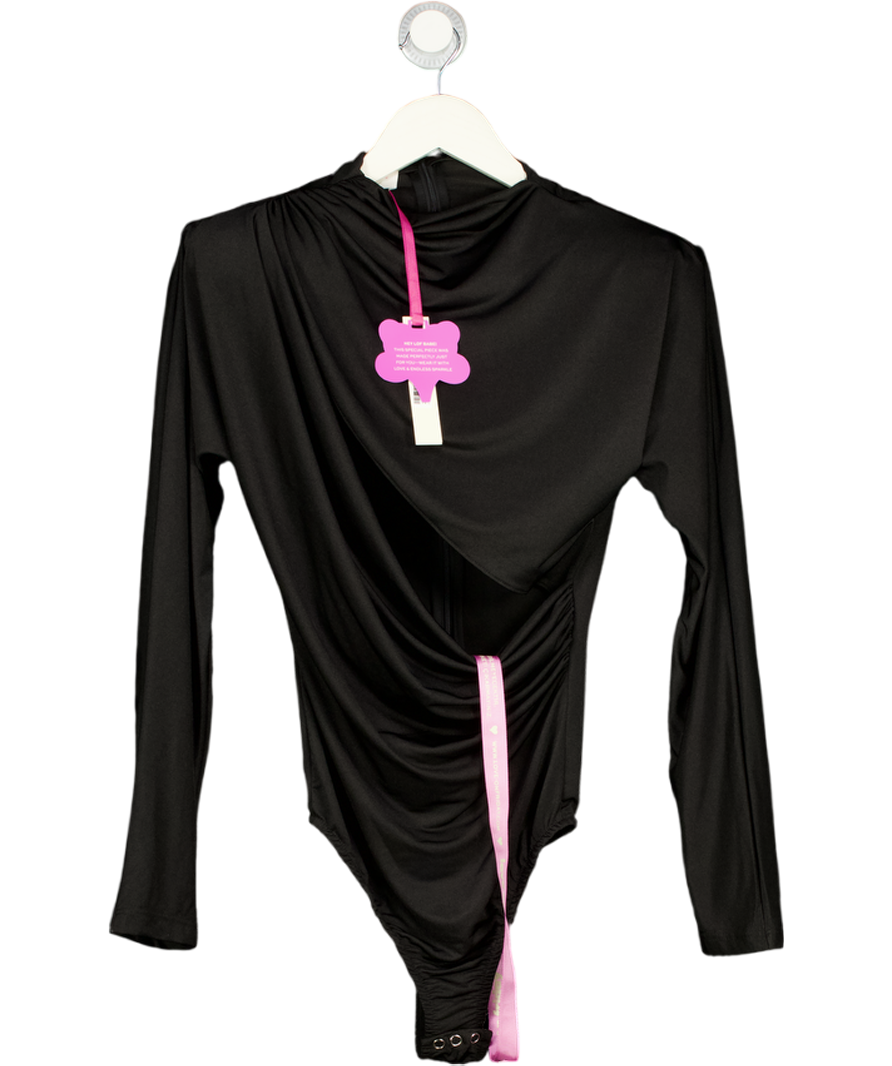 LOVE ON FRIDAY Black Llong Sleeve Bodysuit UK XS