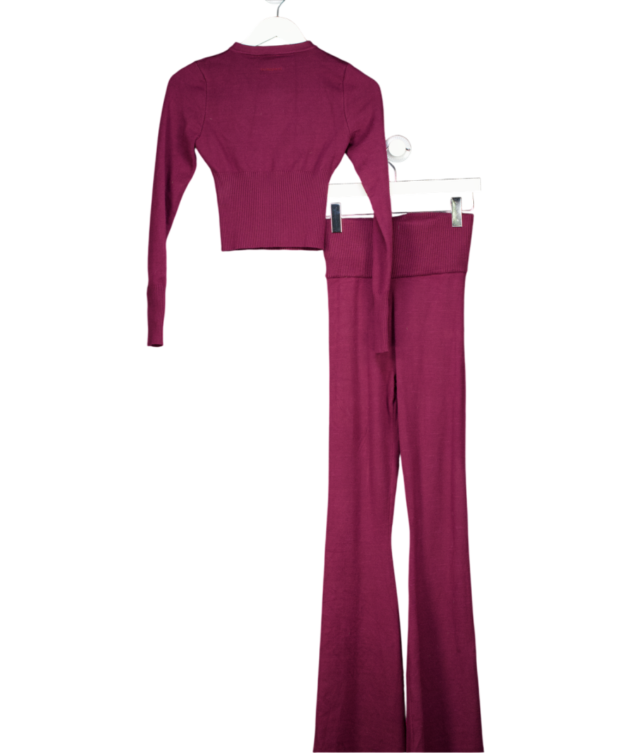 naked Purple Knit Button Up Top And Flares UK S