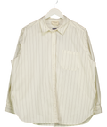 Sezane Ivory White Pinstripe 100% Cotton Shirt Fr44 UK 16