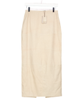 RIVER ISLAND Cream Real Suede Seam Detail Maxi Skirt UK 8