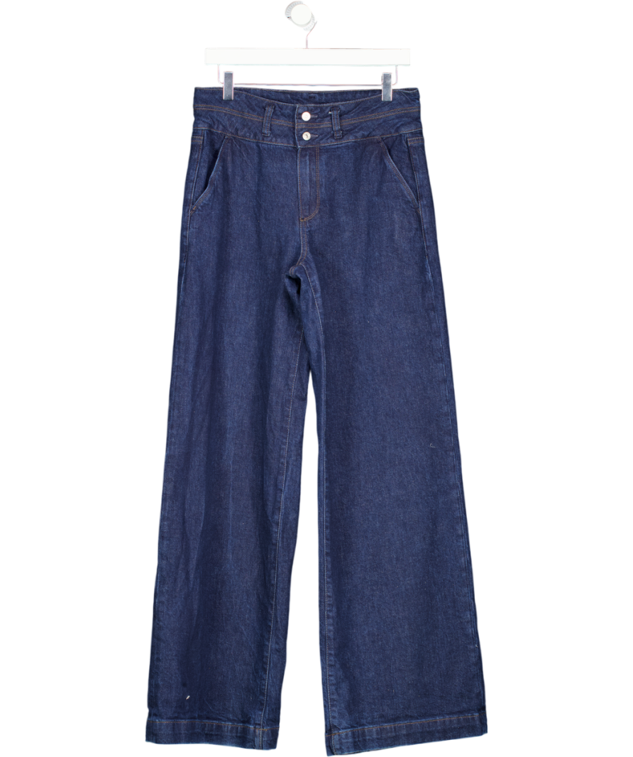 PAIGE Dark Blue Harper Wide-leg Jeans W28