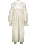SLEEPER White Atlanta Dress In Ivory White100% Silk With Tie UK S