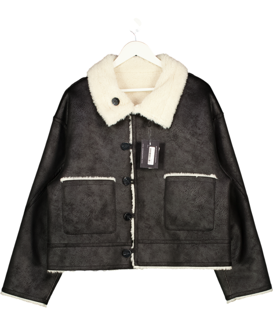Mint Velvet Cream Reversible Aviator Jacket UK XL