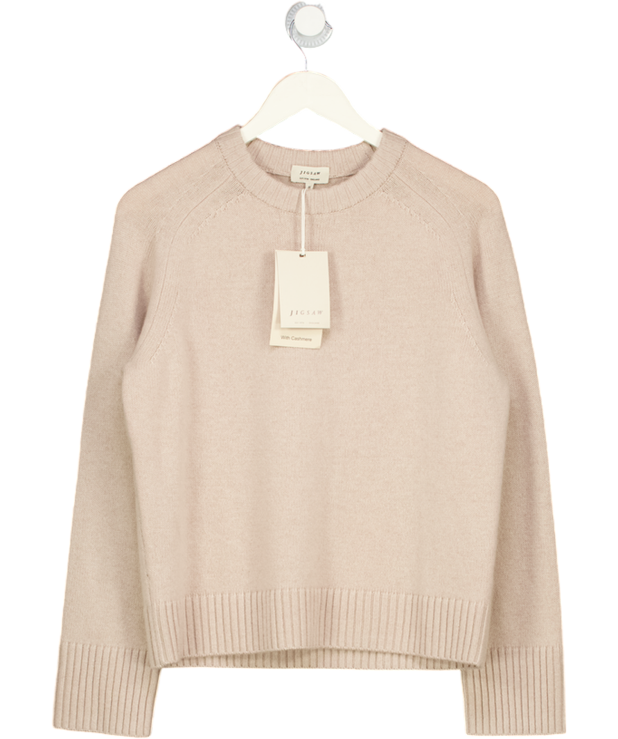JIGSAW Beige Cashmere / Wool Blend Saddle Jumper UK M