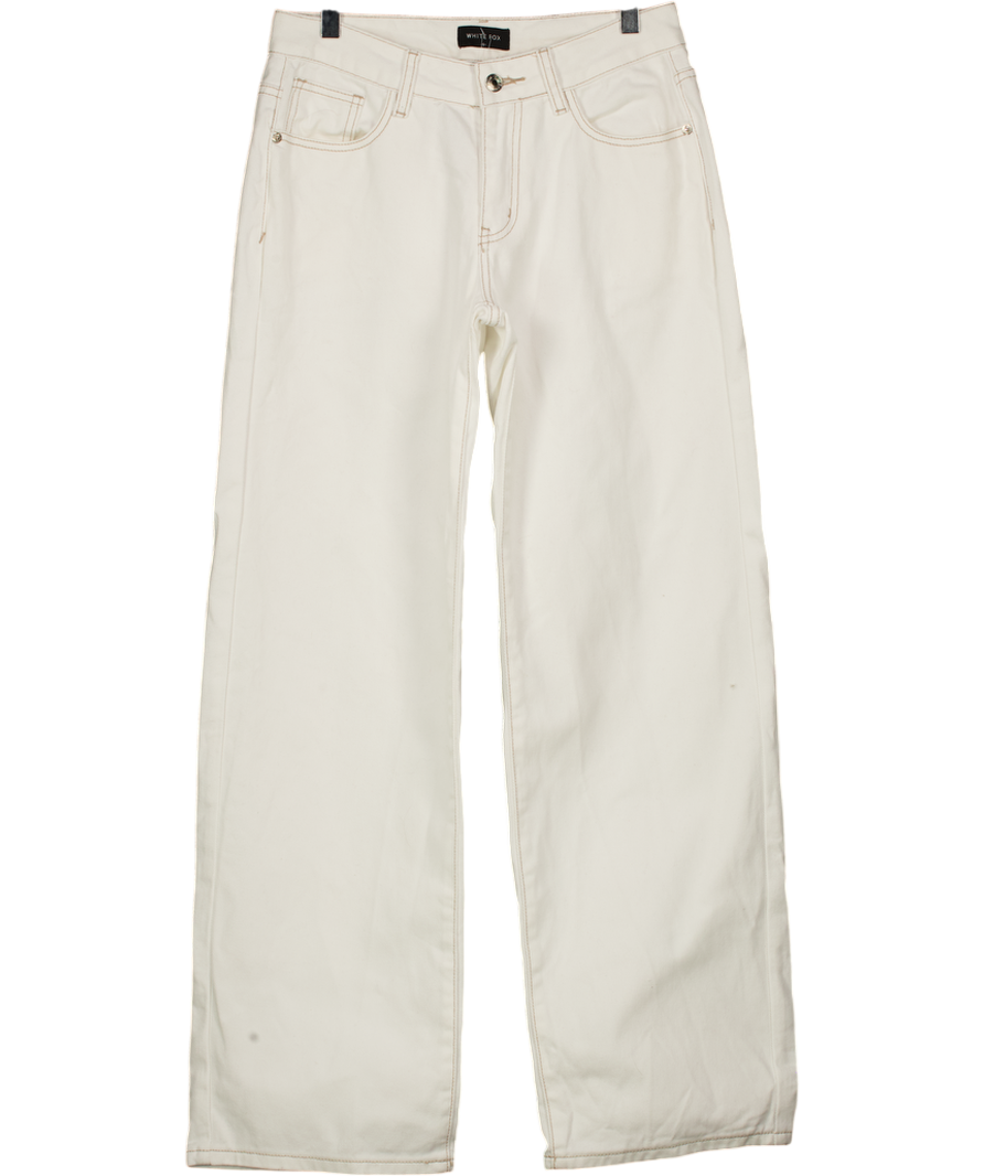 WHITE FOX White Straight Leg Jeans UK S