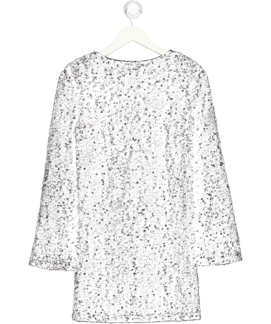 PRETTY LAVISH Black Bow Back Sequin Shift Dress UK 6