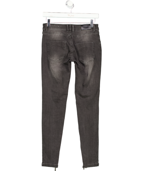 ANINE BING Grey Wash Ripped Knee Ankle Zip Skinny Jeans W28