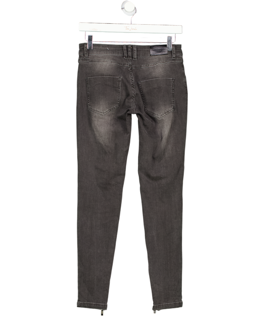 ANINE BING Grey Wash Ripped Knee Ankle Zip Skinny Jeans W28