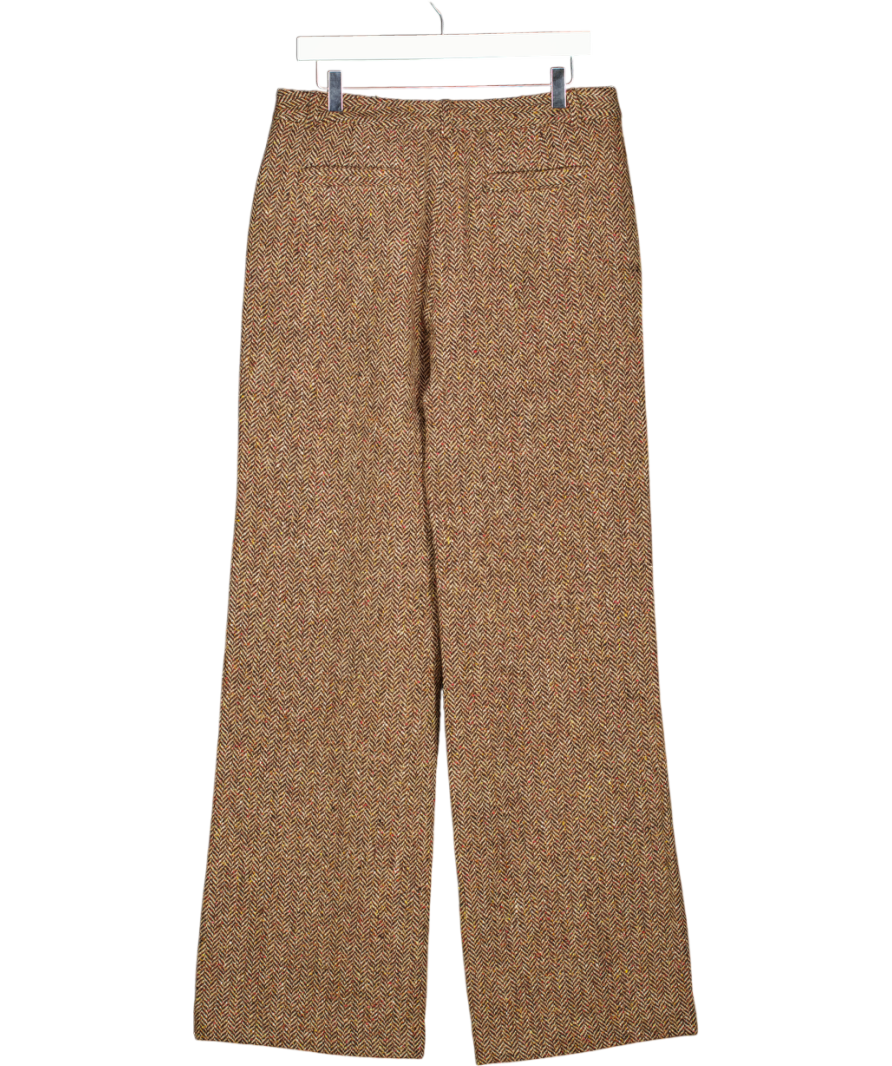 L'agence Brown Wool Blend Livvy Straight-leg Trousers Us8 UK 12