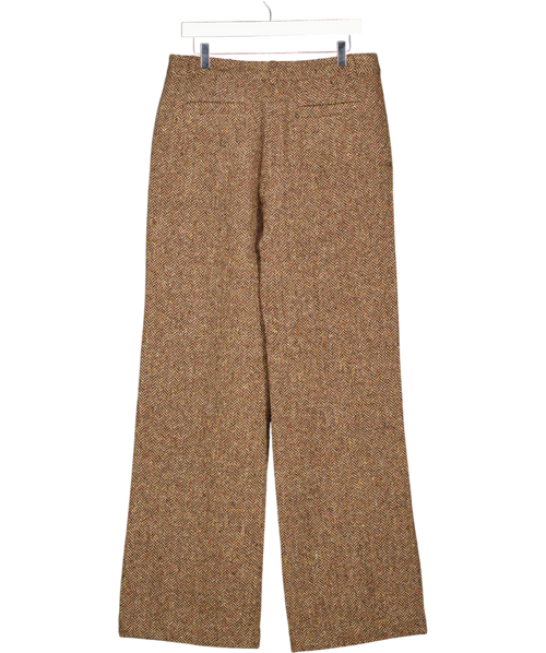 L'agence Brown Wool Blend Livvy Straight-leg Trousers Us8 UK 12