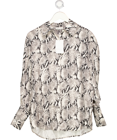 ANINE BING Beige Sandwashed Cupro Blend Bridget Shirt UK S