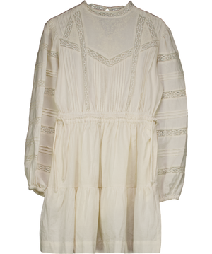 MOS The Label Cream Embroidered Loom Mini Dress UK 10