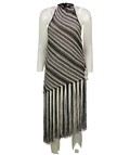 TOPSHOP Stripe Halterneck Longline Tunic In Black And White UK M