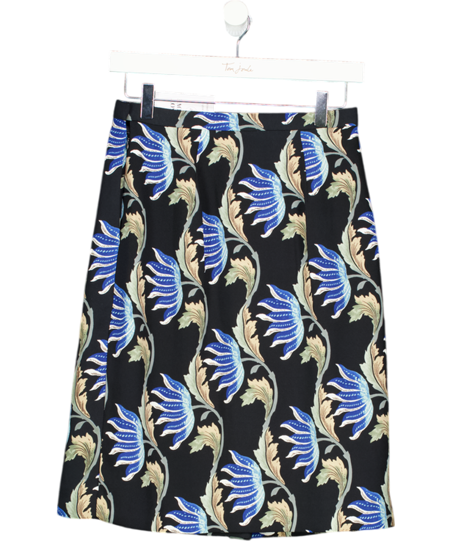 & Other Stories Black Floral Pleat Detail Skirt With Pockets UK 10