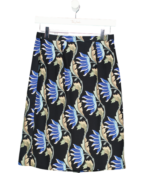 & Other Stories Black Floral Pleat Detail Skirt With Pockets UK 10