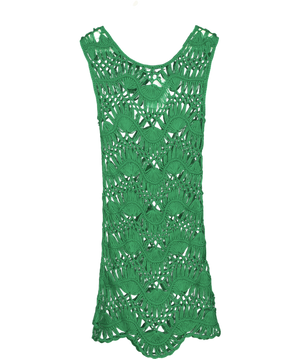 Melissa Odabash X Macdonald Green Crochet Cover Up Dress UK S