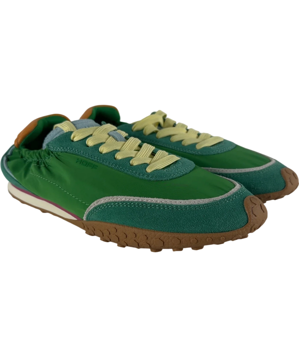 HOFF Green QC Bridge Dopamine Jade Fabric & Suede Trainers Green, size UK 5 EU 38 👠 — front