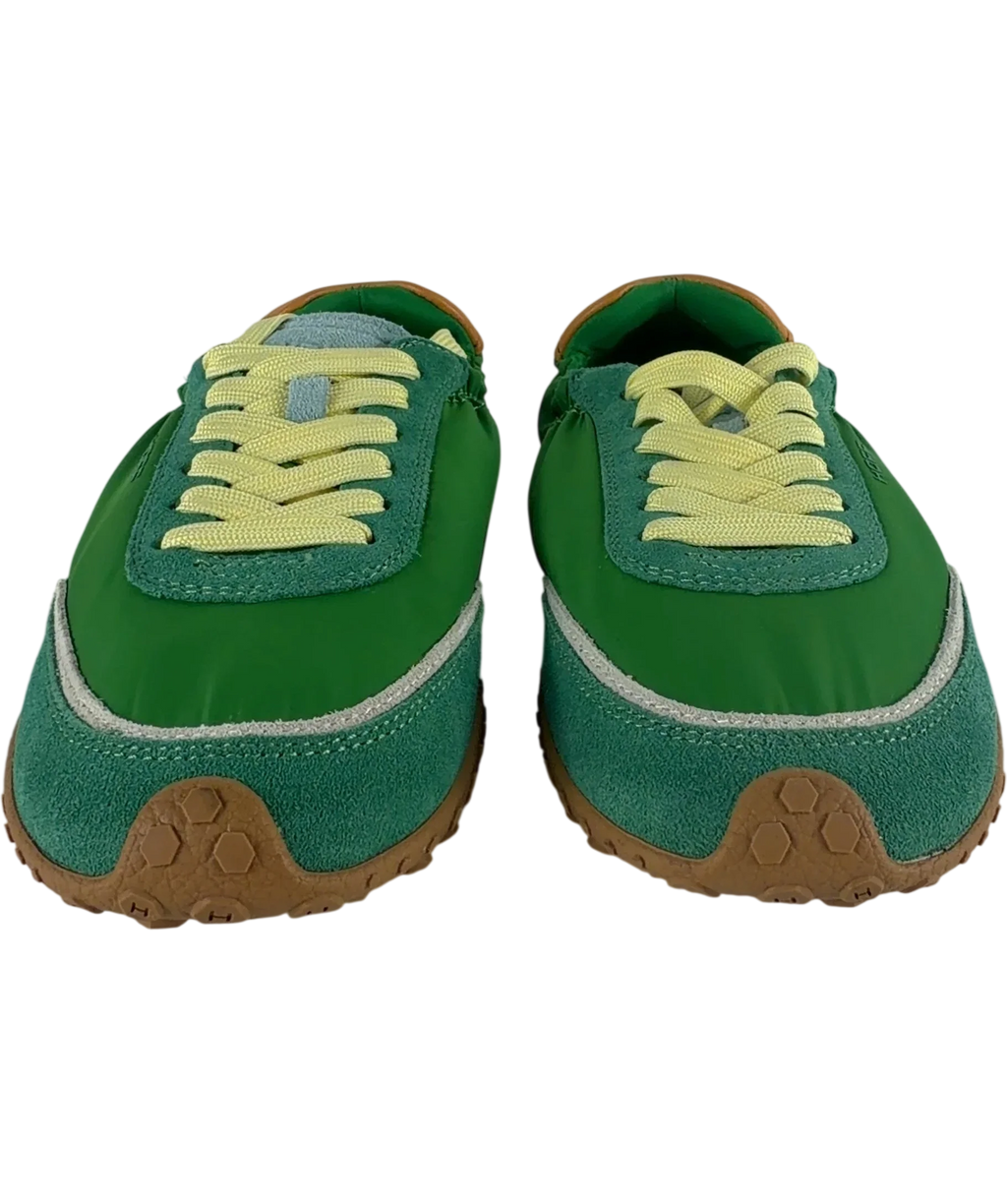 HOFF Bridge Dopamine Jade Fabric & Suede Trainers Green UK 5 EU 38 — Front (both, face on)