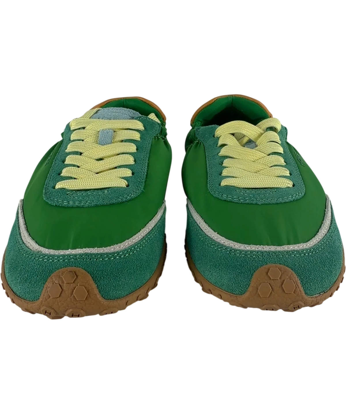 HOFF Bridge Dopamine Jade Fabric & Suede Trainers Green UK 5 EU 38 — Front (both, face on)